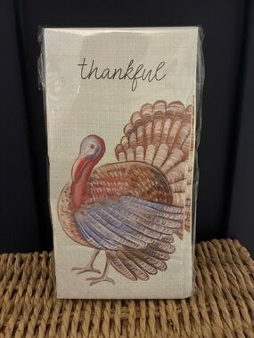 Mud Pie Thankful Turkey Printed Paper Guest Napkins
